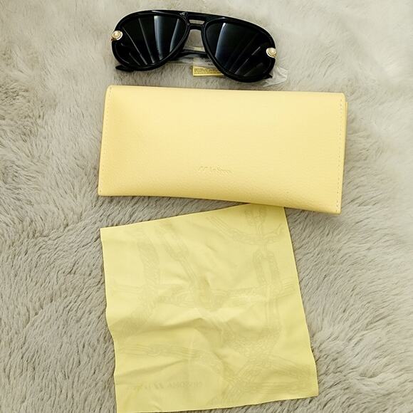 NEW Le Specs Missoma Jupiter Link Aviator Black Pearl Sunglasses - Picture 15 of 16